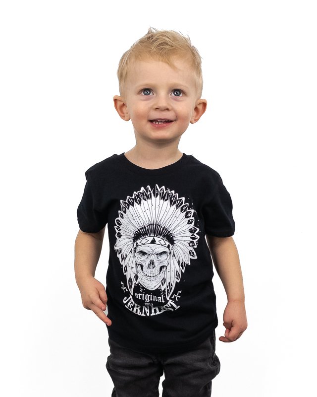 Jernhest - Little Native Tee Svart - Barn T-shirt döskalle - 2