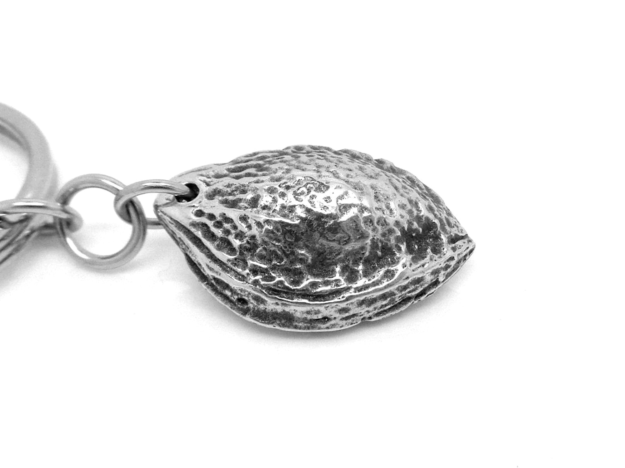 Plommonkärna Nyckelring, Plommon Accessoar, Natur Nyckelhållare i Tenn och Stål - 2