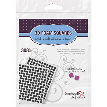3D Foam Squares - 308pcs Permanent Double-Sided - Black 