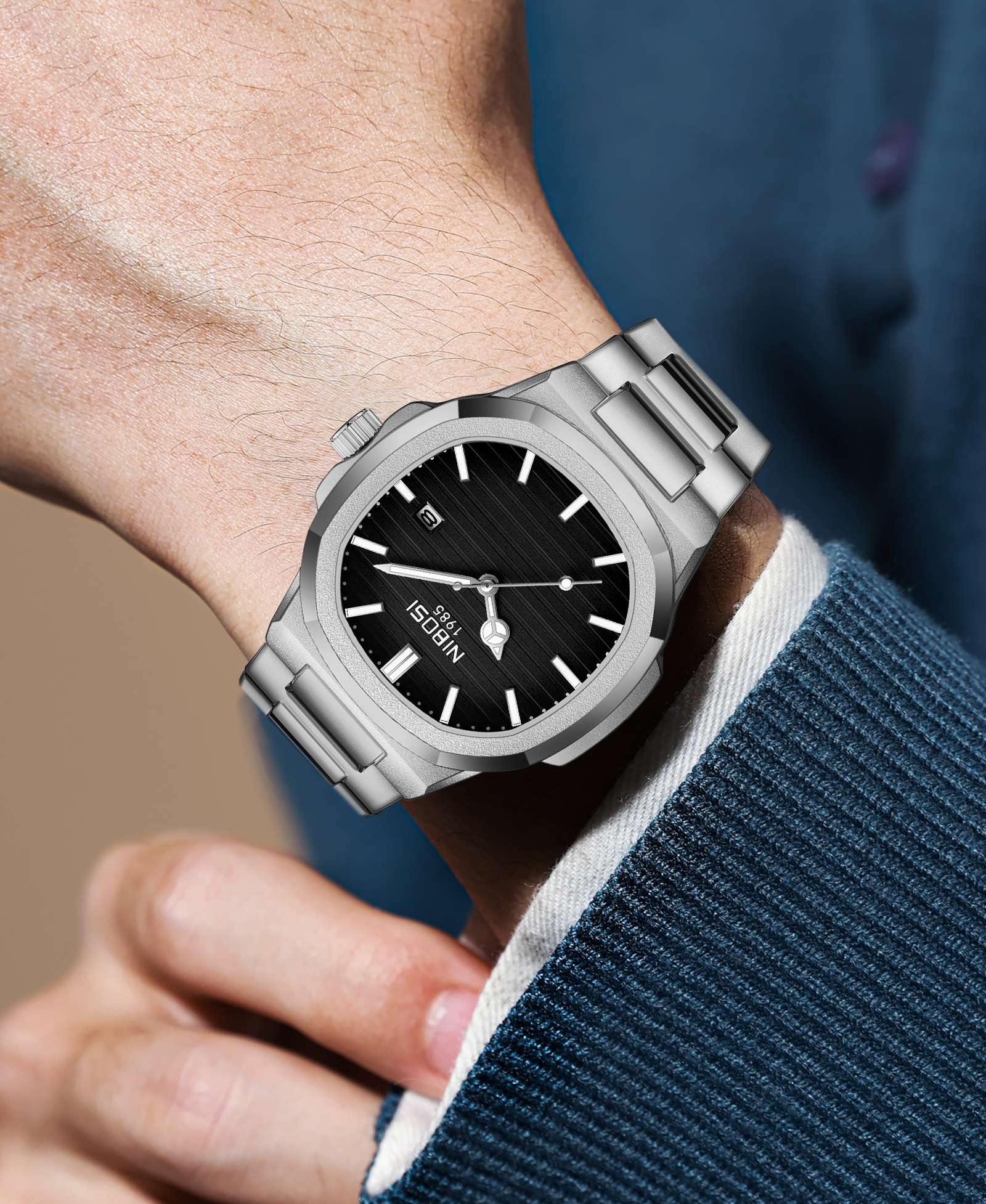 Nibosi Astronaut Silver Black