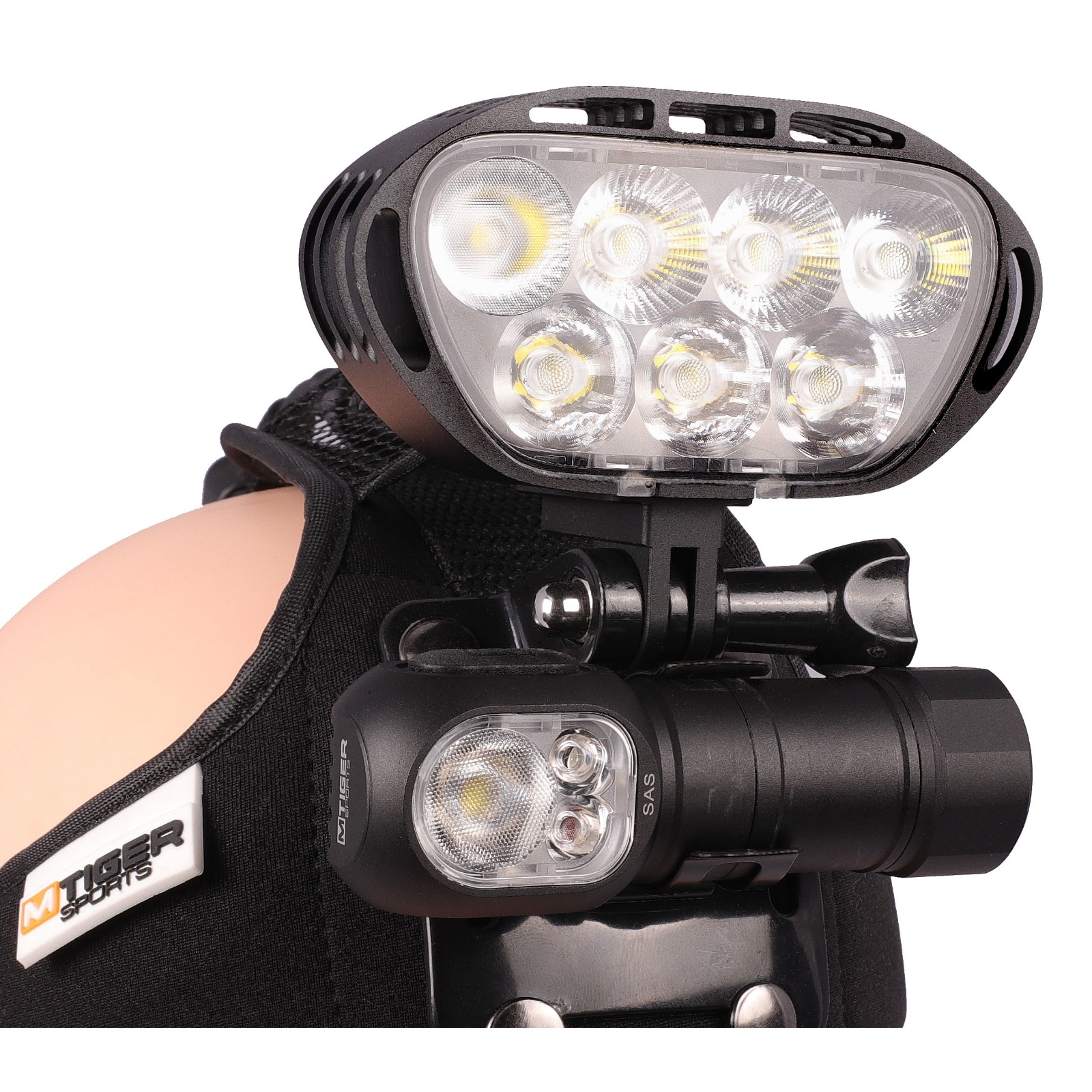 M Tiger Sports S.A.S Vit / Röd / Grön 600 lumen - 3