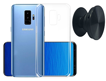 Samsung Galaxy S9 Shell & Finger Holder - Protection and Comfort - Black