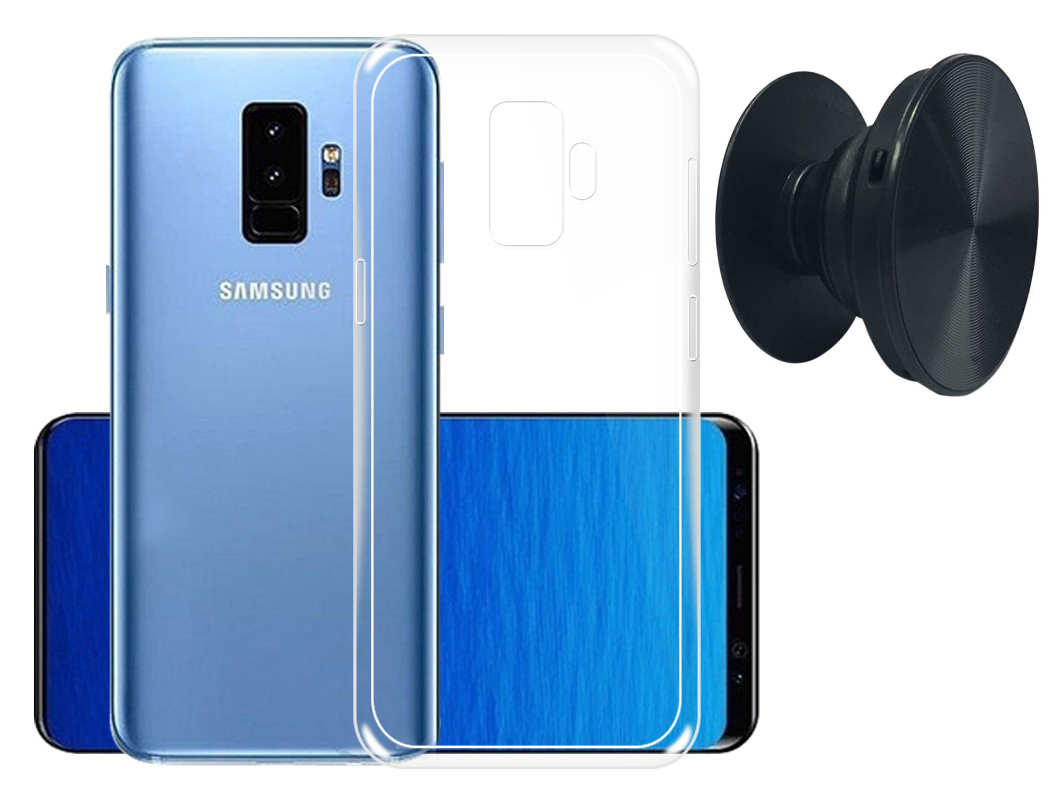 Samsung Galaxy S9+ Skal & Fingerhållare - Skydd och Komfort - Svart