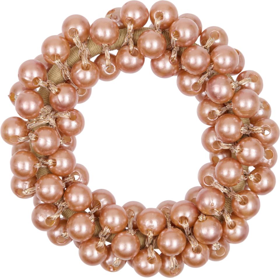 Equipage Hårstrikk med perler beige (champagne)