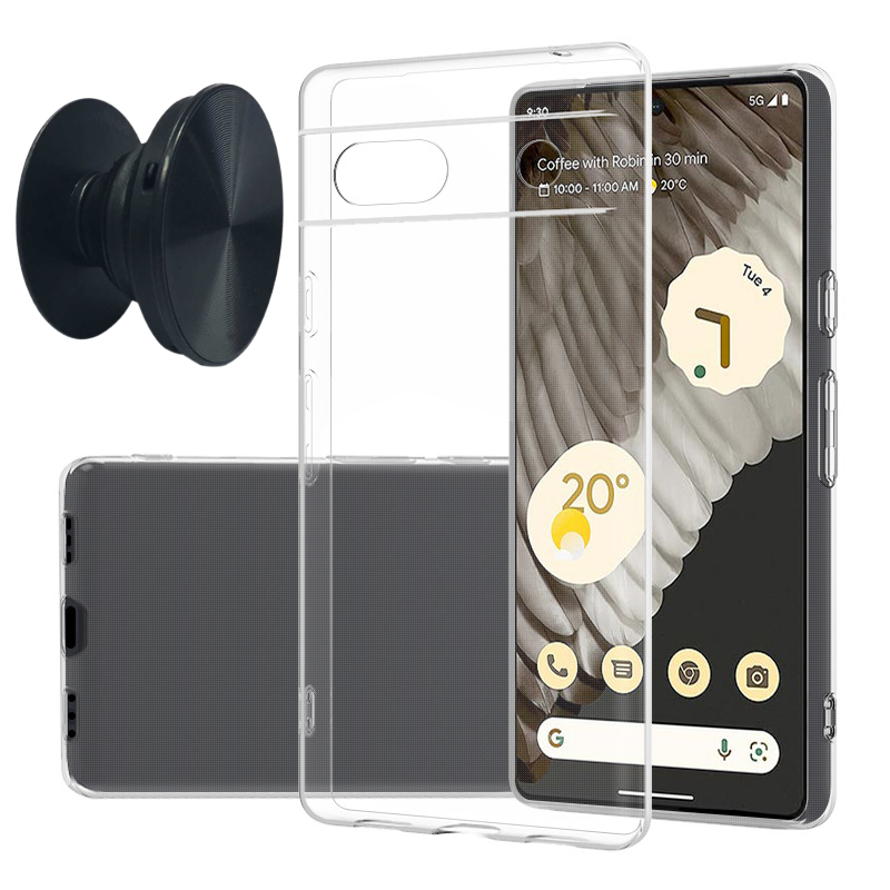 Google Pixel 7a Case & Finger Holder - Protection and Comfort - Black