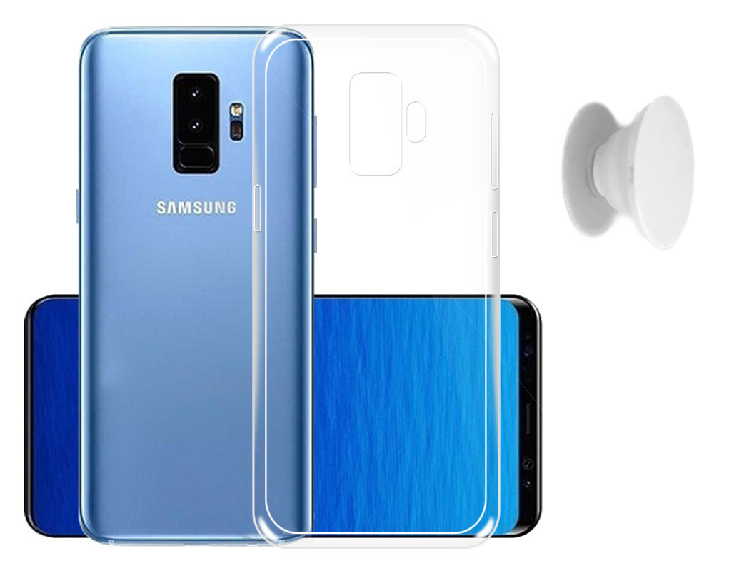 Samsung Galaxy S9 Shell & Finger Holder - Protection and Comfort - White