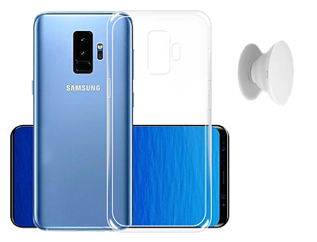 Samsung Galaxy S9 Shell & Finger Holder - Protection and Comfort - White