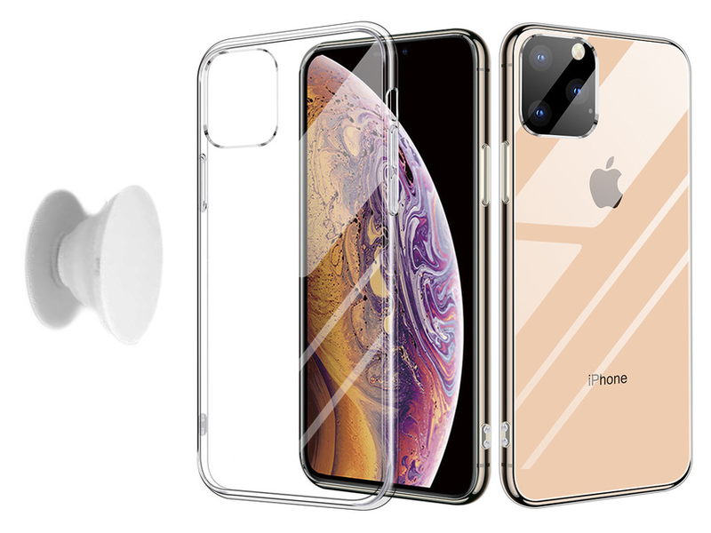 iPhone 11 Pro Max Skal & Fingerhållare - Skydd och Komfort - Vit