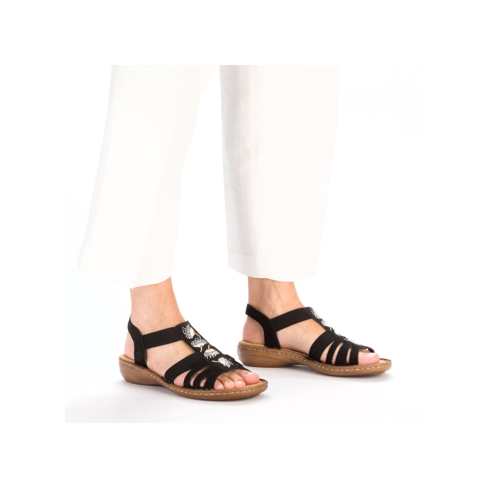 Rieker Resårsandal Svart - 7