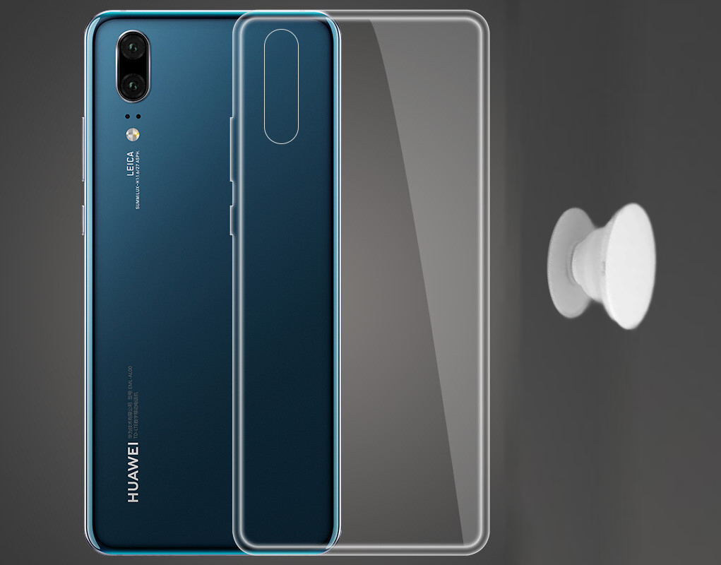 Huawei P20 Pro Cover & Finger Holder - Protection and Comfort - White