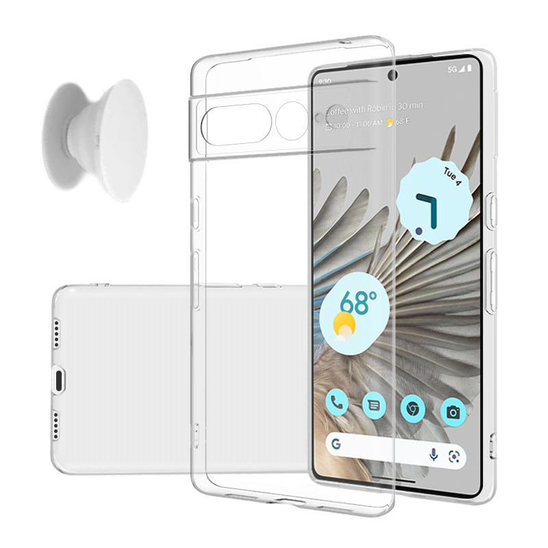 Google Pixel 7 Pro Case & Finger Holder - Protection and Comfort - White
