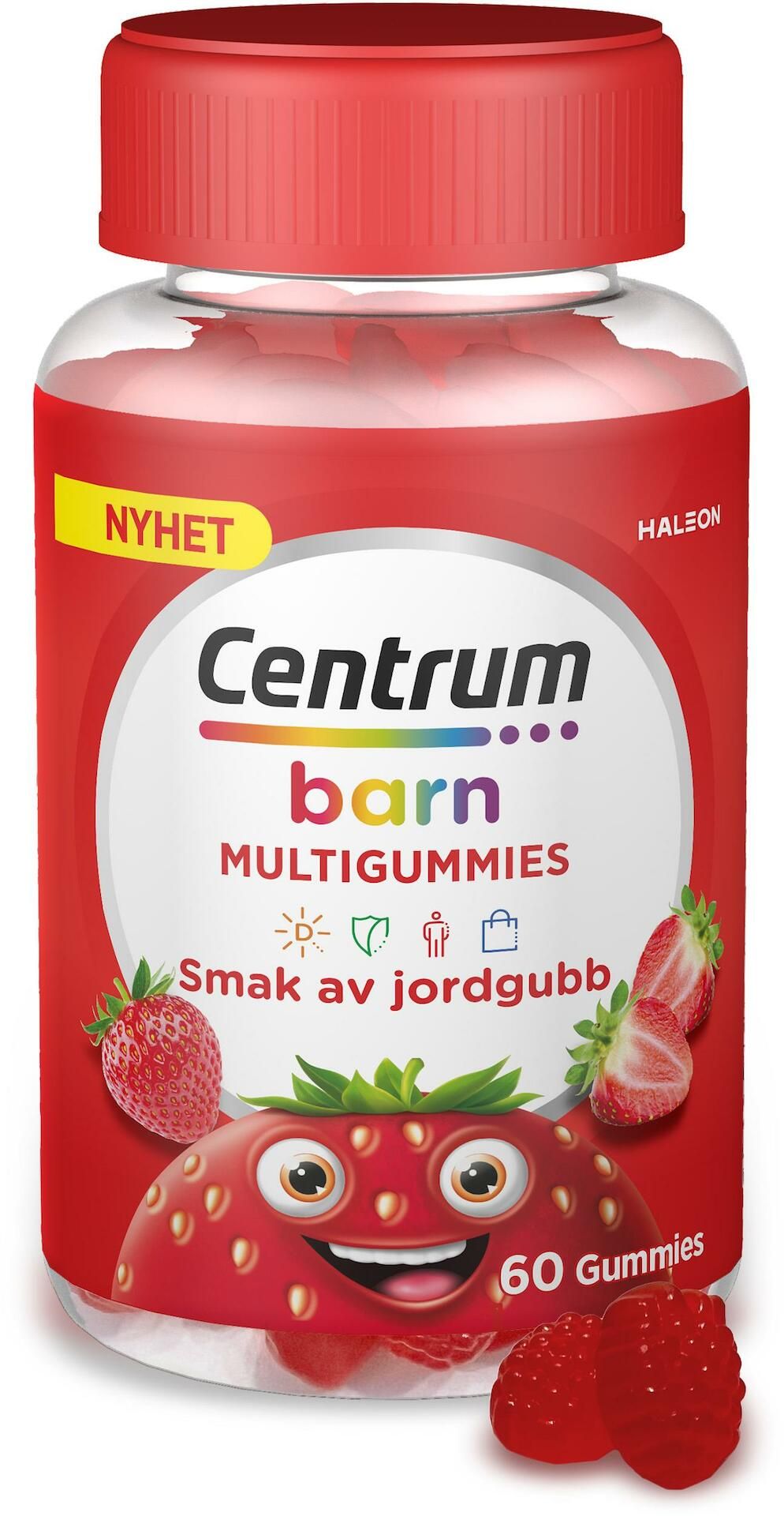 Centrum Barn Multigummies Jordgubb 60 tuggtabletter