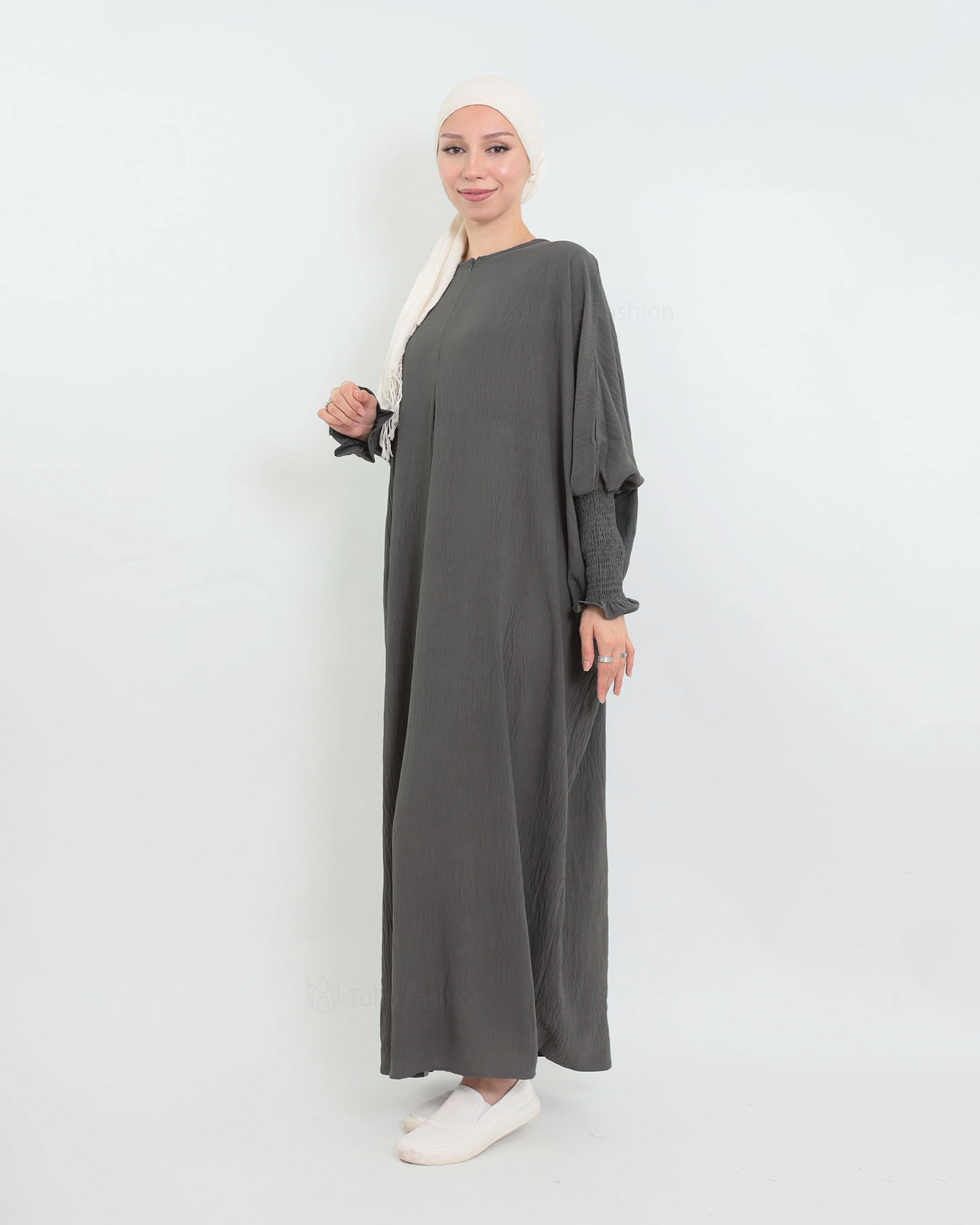 Maryam  Oversized Abaya - Dark Gray - 2
