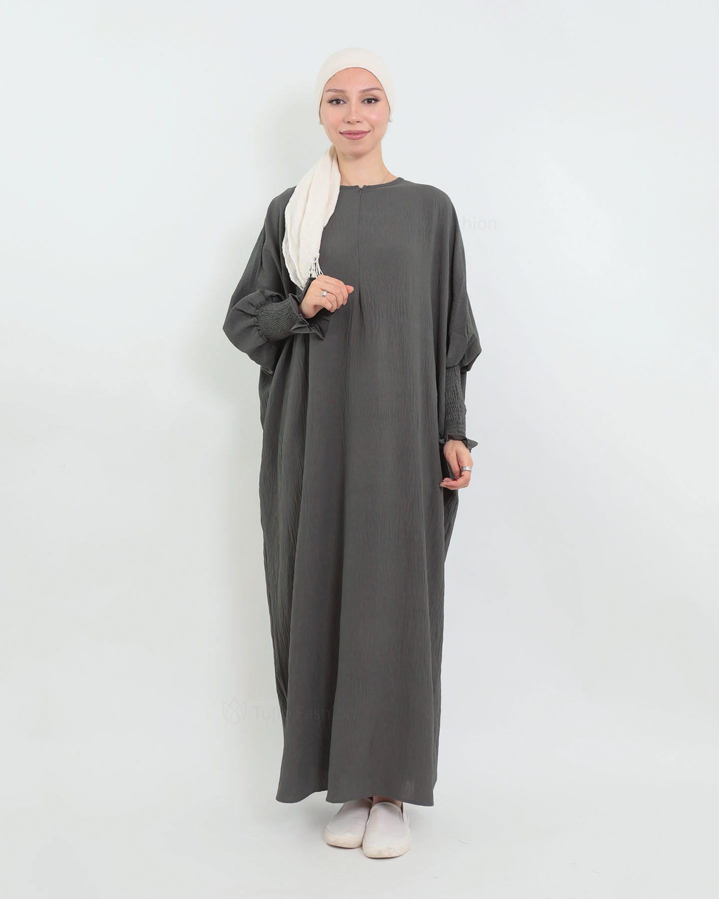 Maryam  Oversized Abaya - Dark Gray