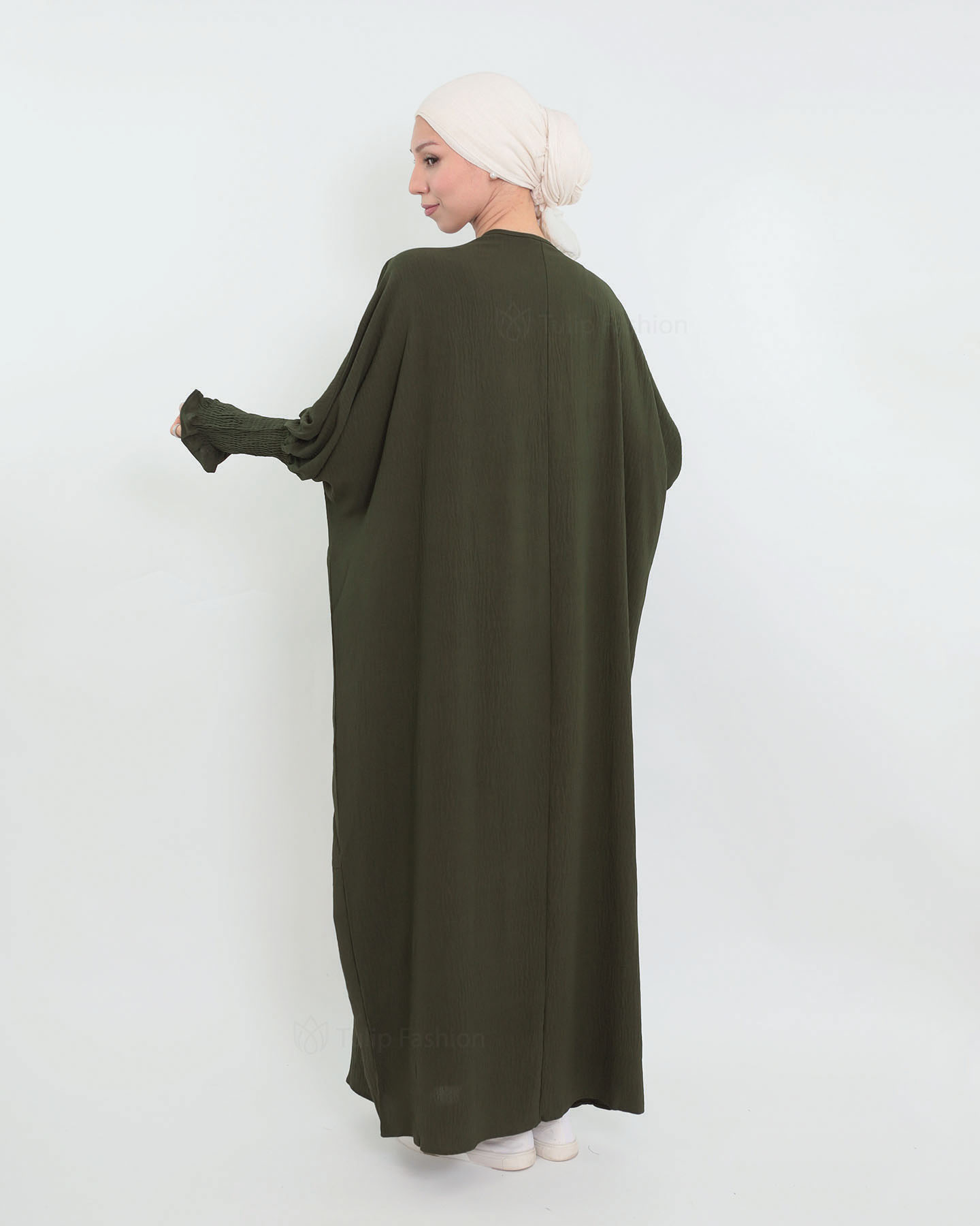 Maryam  Oversized Abaya - Olive Green - 4