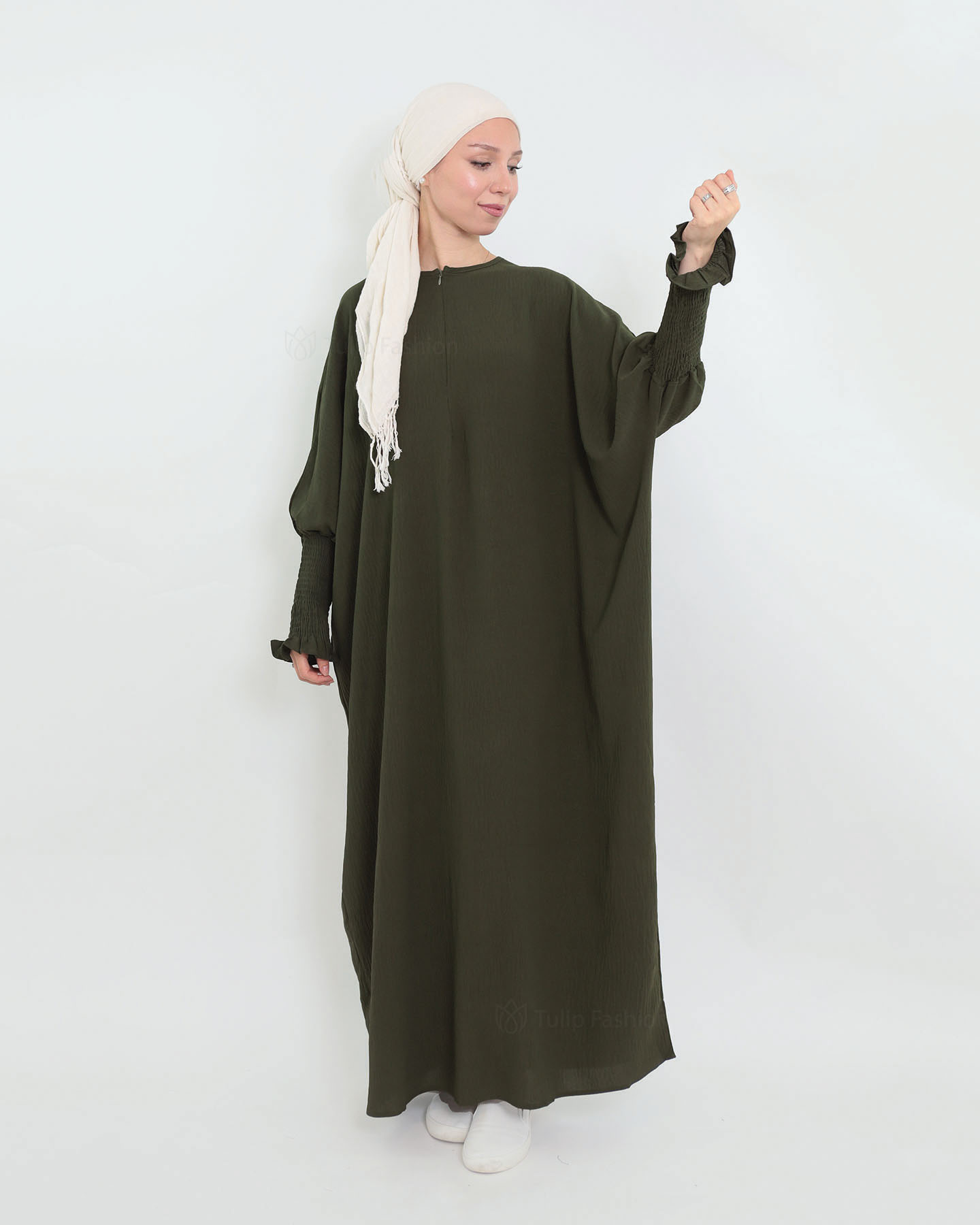 Maryam  Oversized Abaya - Olive Green - 2