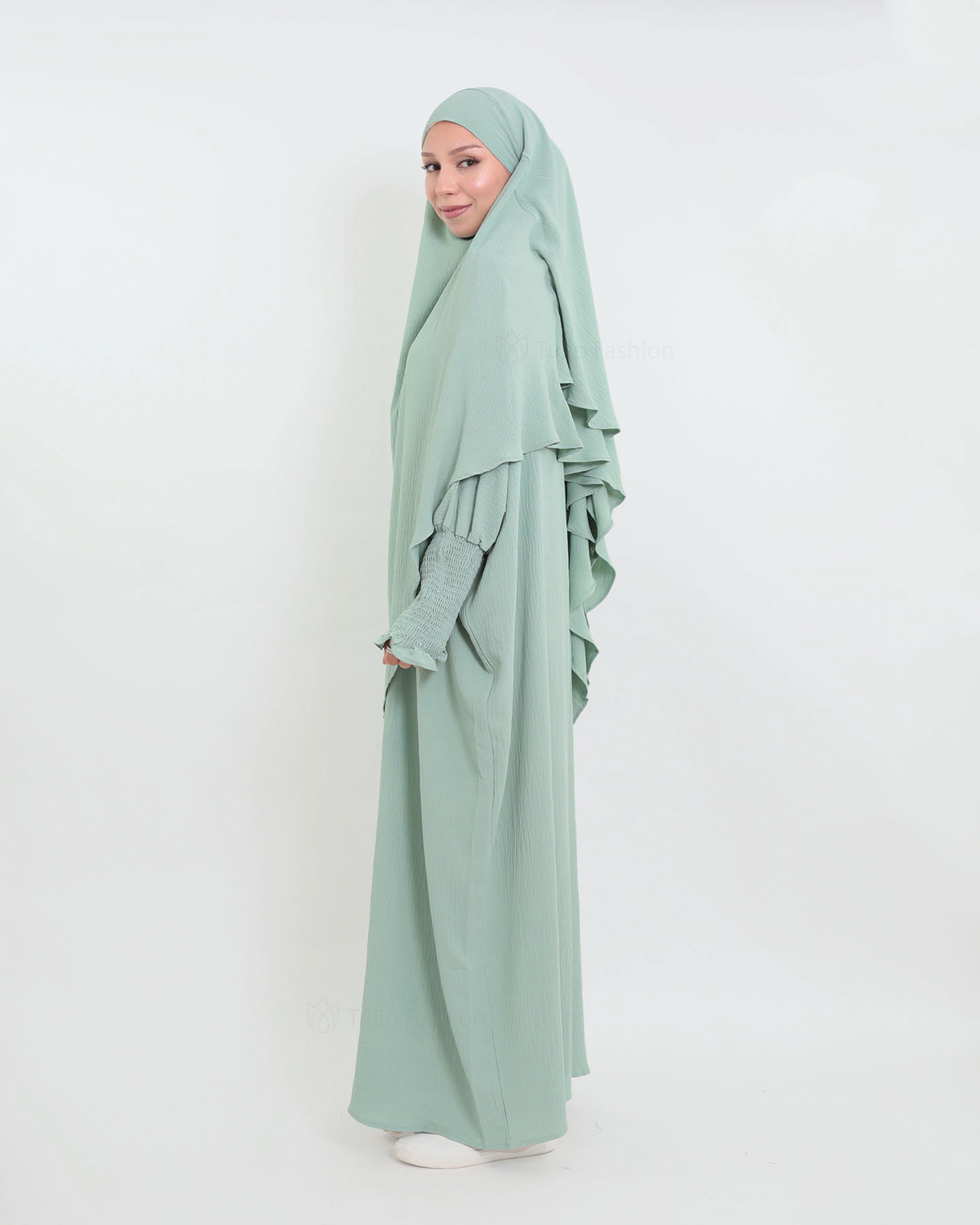 Maryam  Oversized Abaya - Pistachio Green - 5