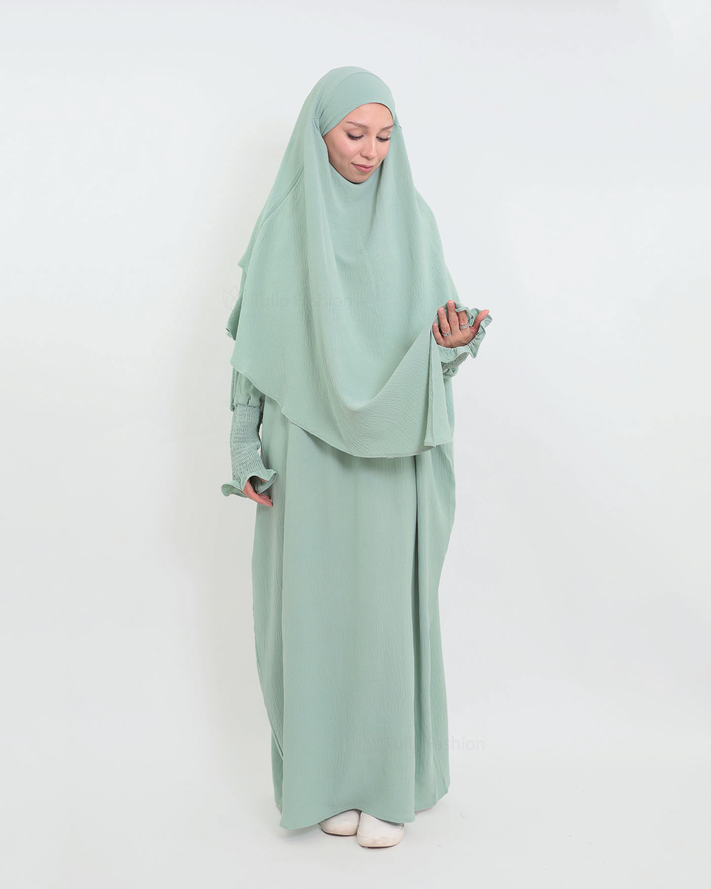 Maryam  Oversized Abaya - Pistachio Green - 6