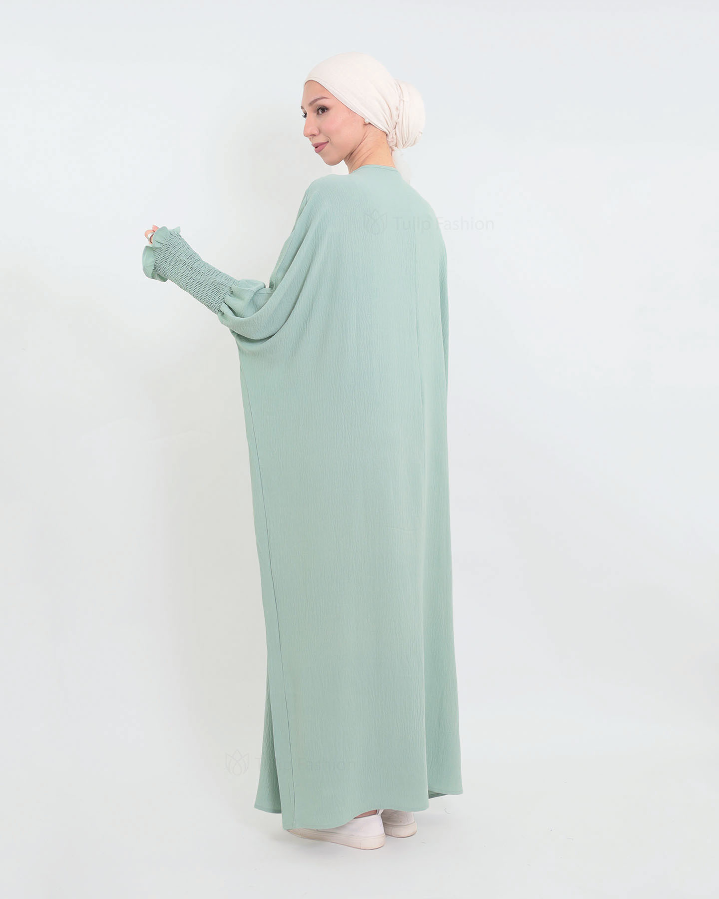 Maryam  Oversized Abaya - Pistachio Green - 4