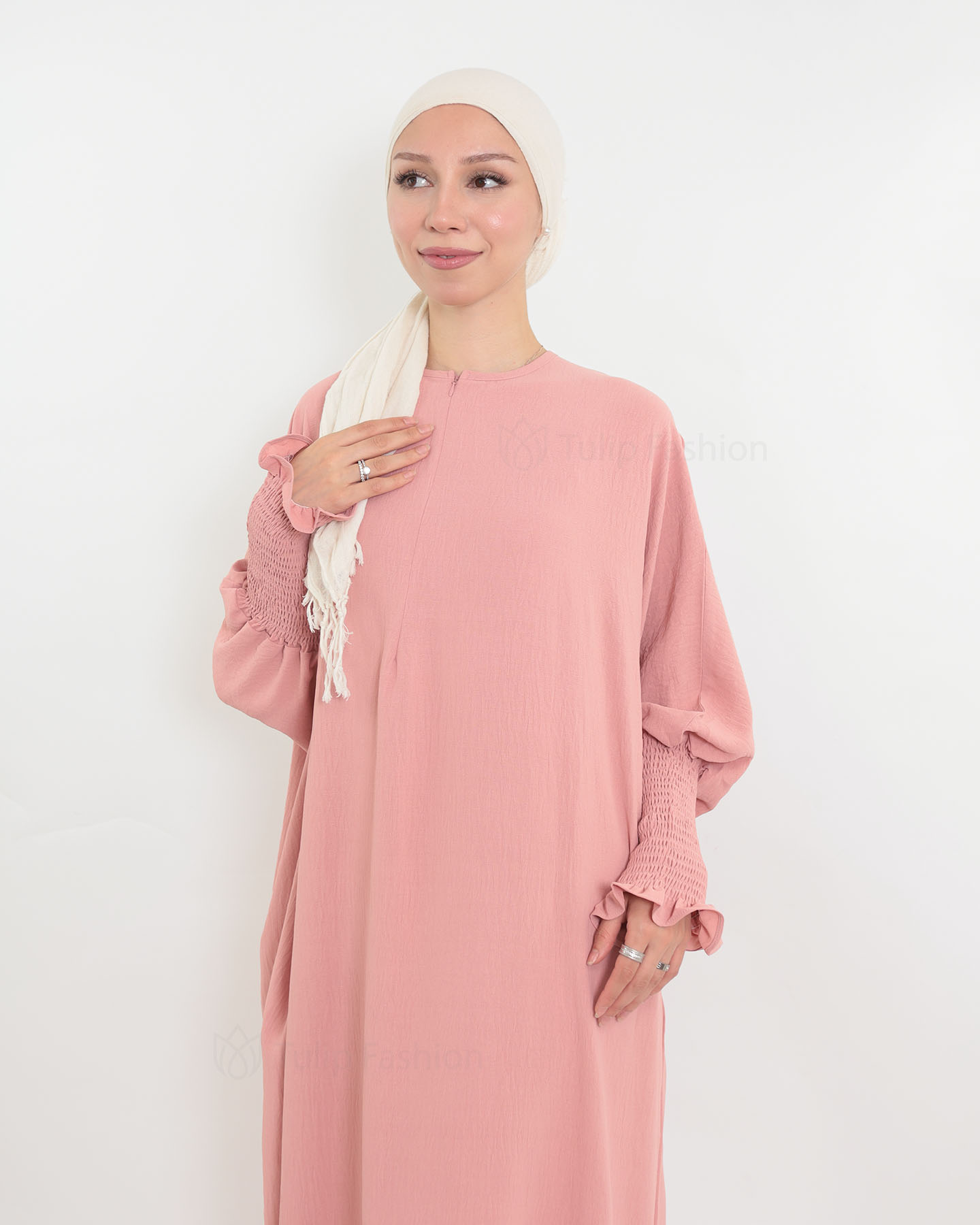 Maryam  Oversized Abaya - Rose - 4