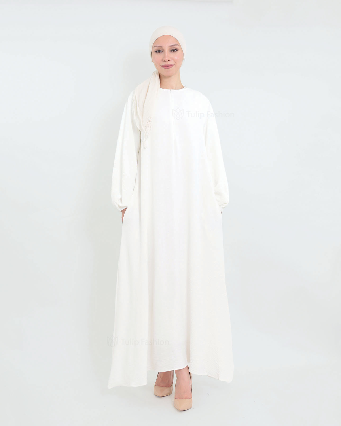 Rihab Abaya - White - 2