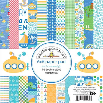 Doodlebug Design - 6x6 Inch Paper Pad-  Anchors Aweigh