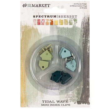 49 And Market-  Spectrum Sherbet - Mini Metal Index Clips & Brads - Tidal Wave
