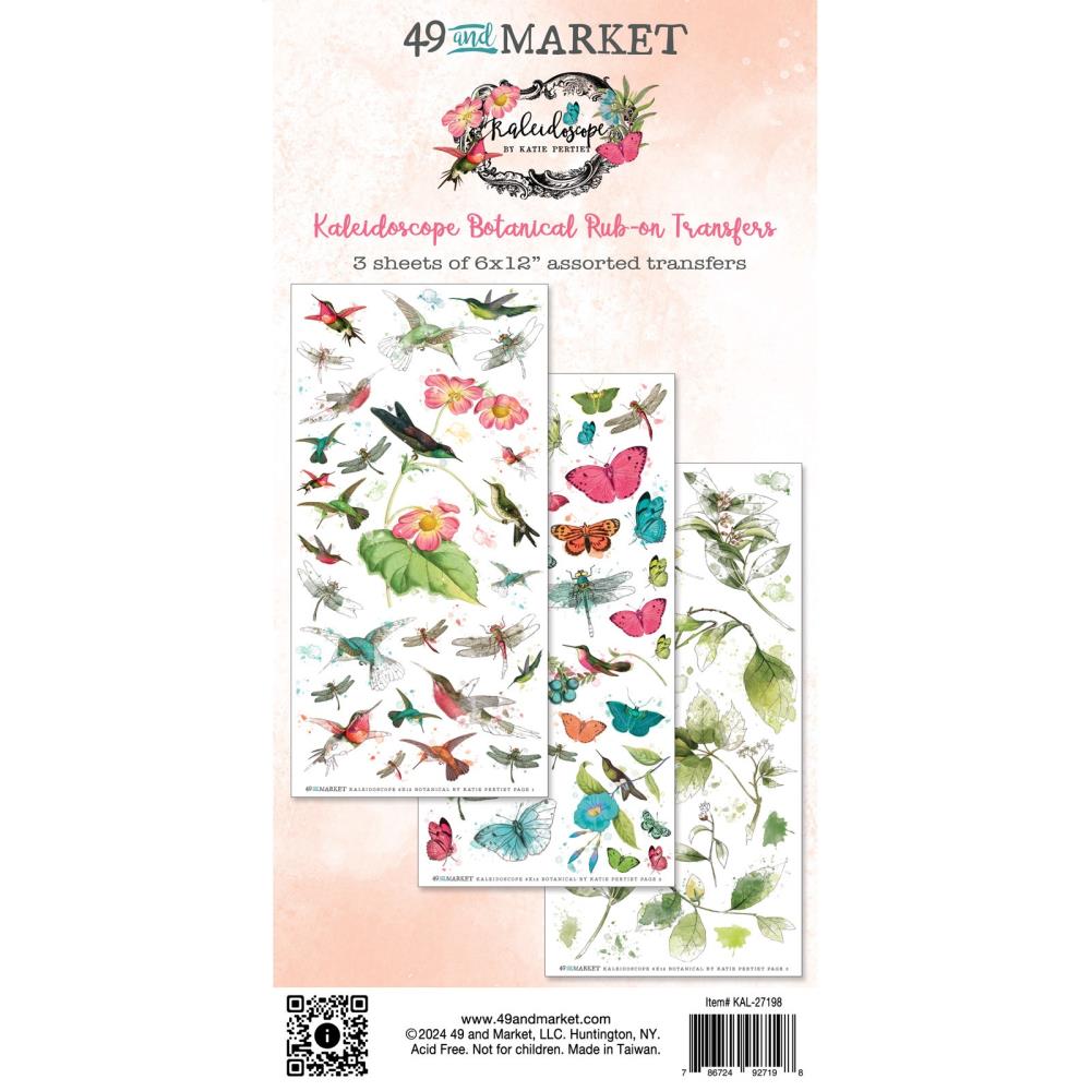 49 And Market - Rub-On Transfer Set - Botanical Kaleidoscope