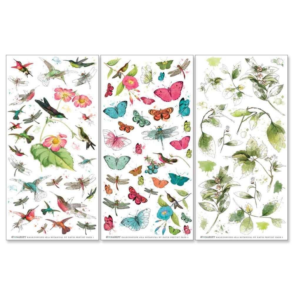 49 And Market - Rub-On Transfer Set - Botanical Kaleidoscope - 3