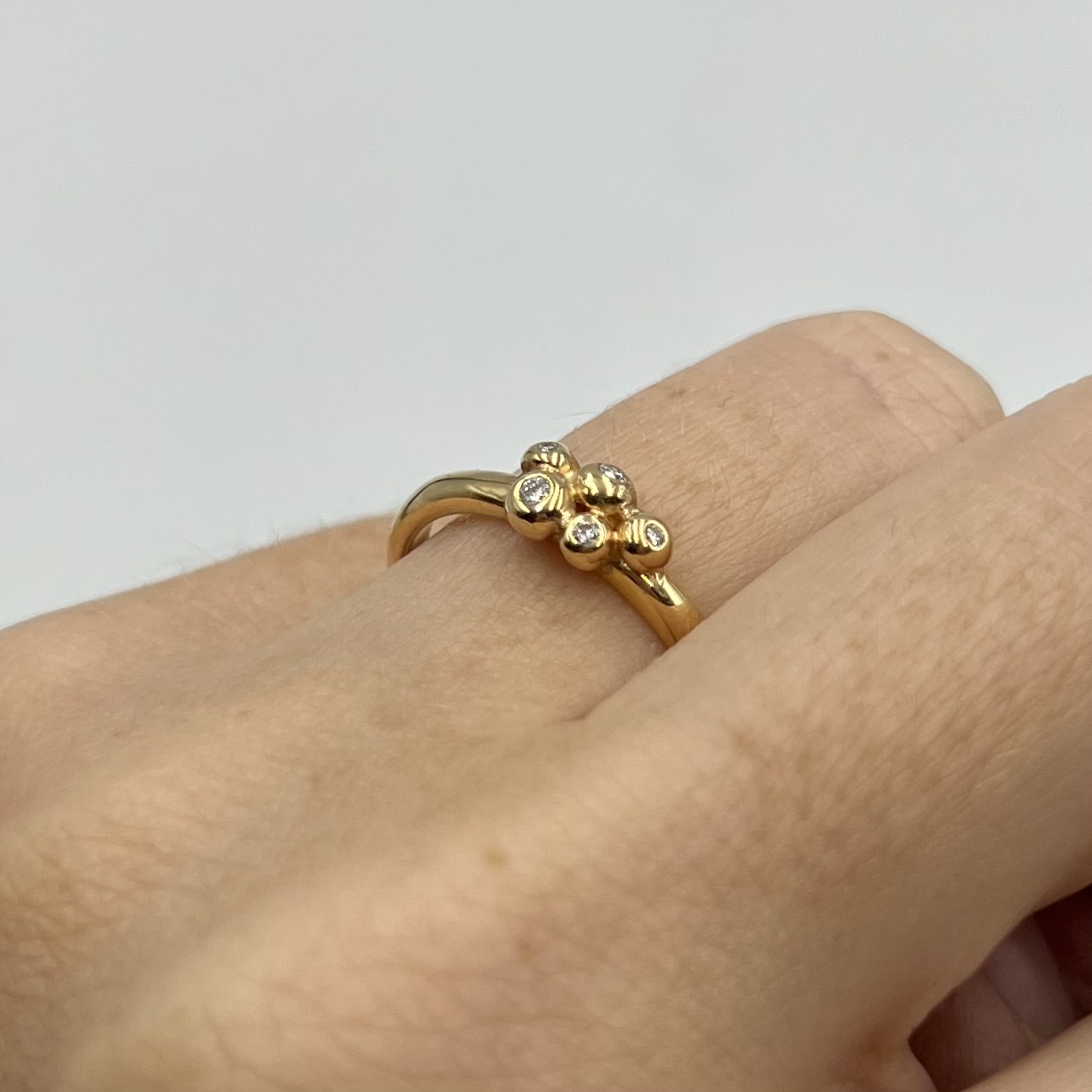 Ring Filippa handgjord diamanter guld 18 karat  - 4