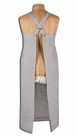 ZW  Lina linnen apron - Linneförkläde - Natur