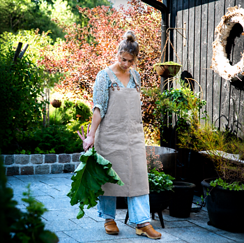 ZW  Lina linnen apron - Linneförkläde - Natur