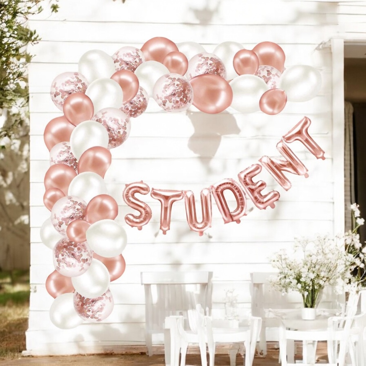 Ballongbåge & ballonggirlang "STUDENT" - Rosé - 3