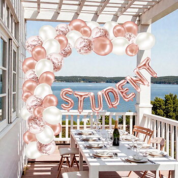 Ballongbåge & ballonggirlang "STUDENT" - Rosé