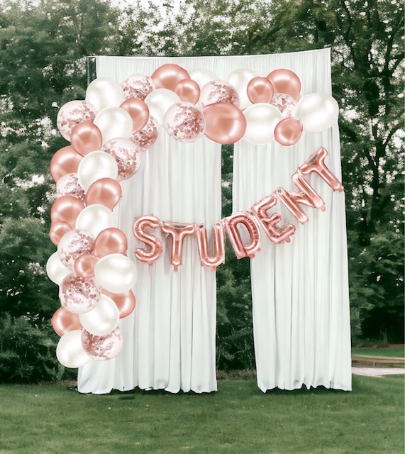 Ballongbåge & ballonggirlang "STUDENT" - Rosé