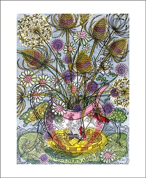 Angie Lewin : Gardener's Arms - Kort med kuvert