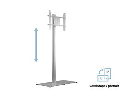 M Public Display Stand 210 HD Single Silver w. Floorbase