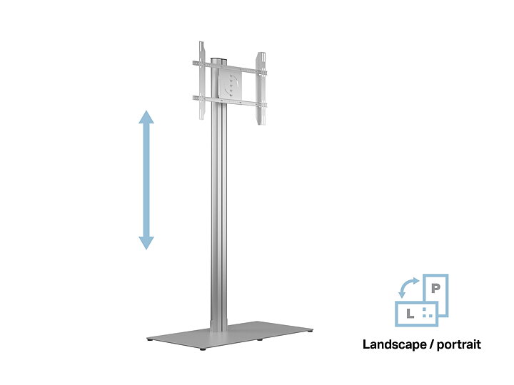 M Public Display Stand 210 HD Single Silver w. Floorbase