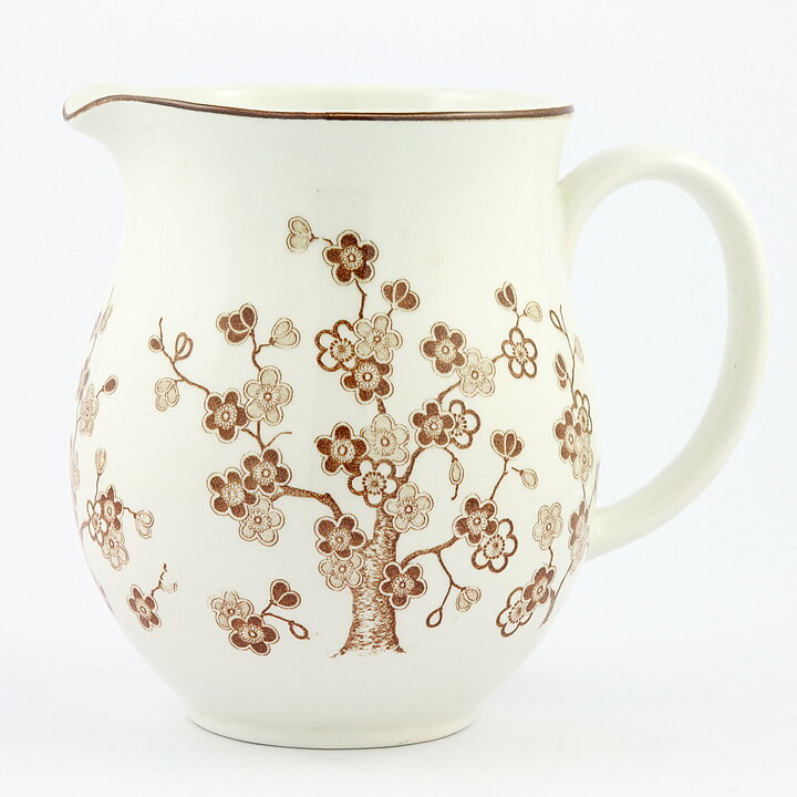 ジャッキー・リンド  Japonicaシリーズ  ピッチャー  茶色の花模様  17cm  1977年