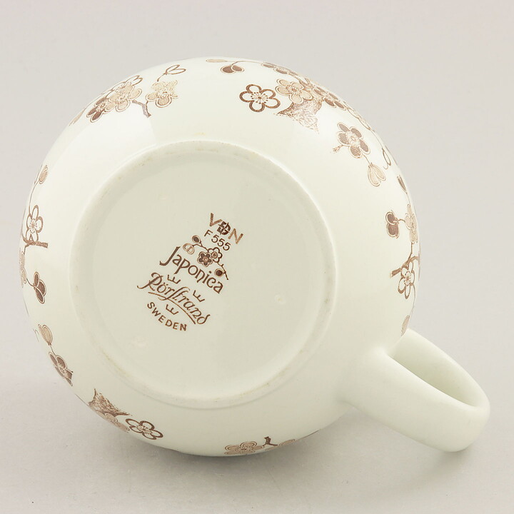 ジャッキー・リンド  Japonicaシリーズ  ピッチャー  茶色の花模様  15cm  1977年