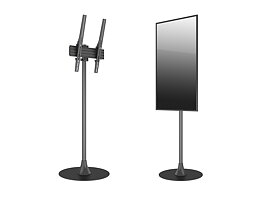 M Single Pole Floorbase Round 32"- 65" VESA 600