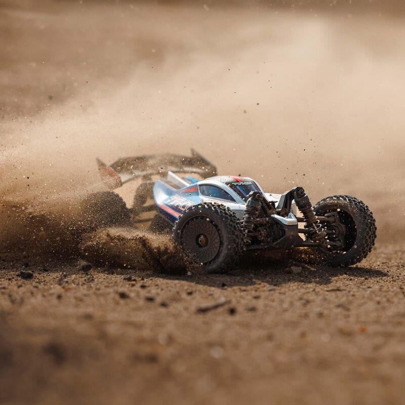 TYPHON GROM MEGA 380 Brushed 4X4 Small Buggy RTR, Battery & Charger, Blue/Silver - 4