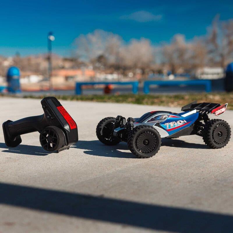 TYPHON GROM MEGA 380 Brushed 4X4 Small Buggy RTR, Battery & Charger, Blue/Silver - 35