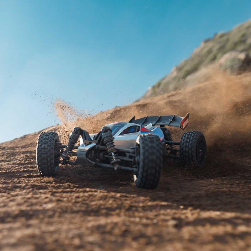 TYPHON GROM MEGA 380 Brushed 4X4 Small Buggy RTR, Battery & Charger, Blue/Silver - 34