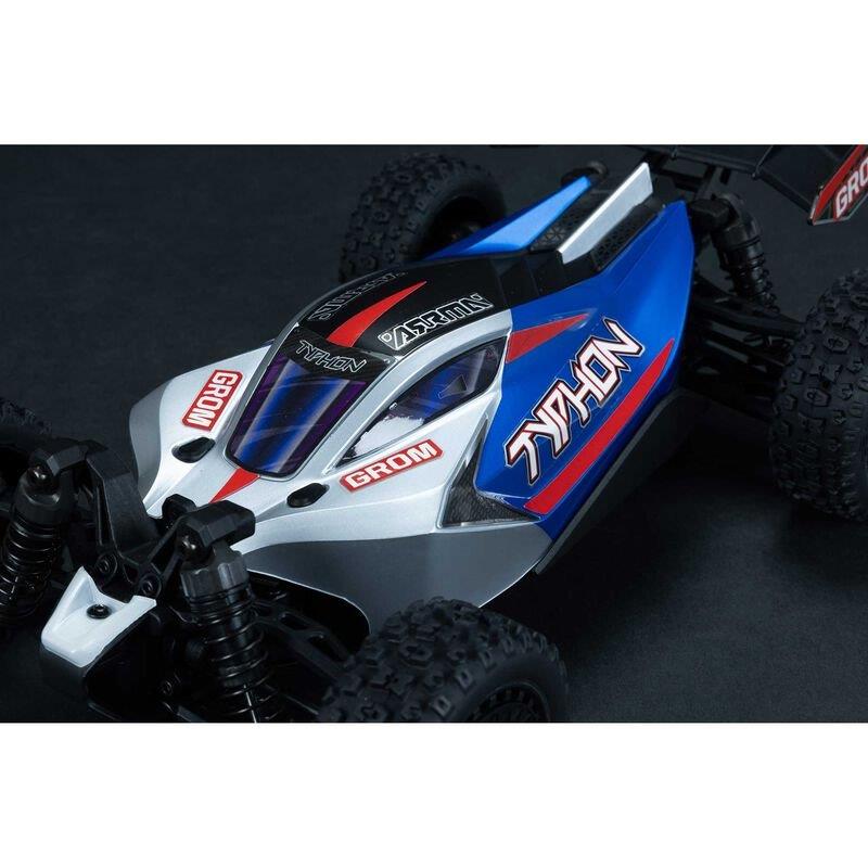TYPHON GROM MEGA 380 Brushed 4X4 Small Buggy RTR, Battery & Charger, Blue/Silver - 28
