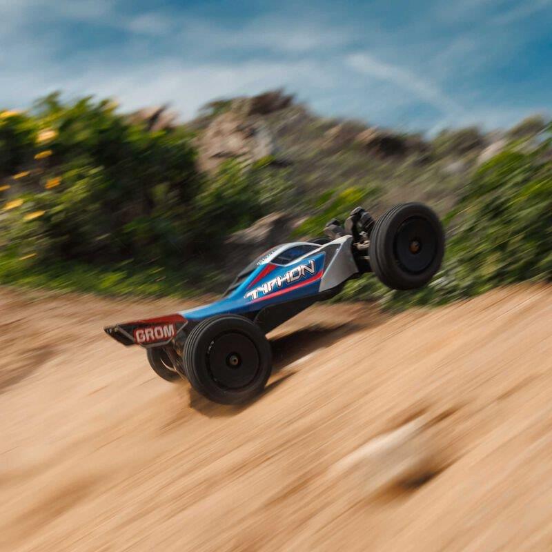TYPHON GROM MEGA 380 Brushed 4X4 Small Buggy RTR, Battery & Charger, Blue/Silver - 3