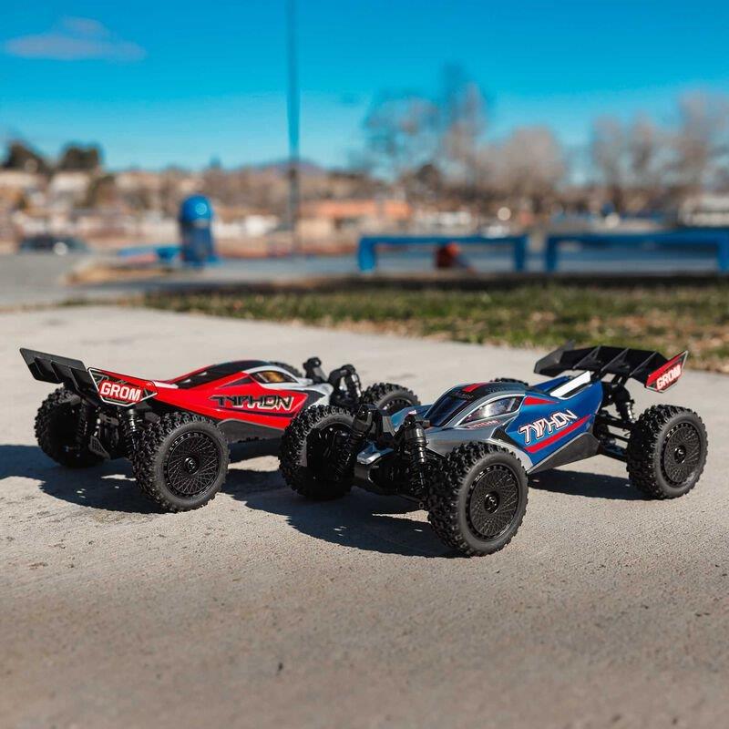 TYPHON GROM MEGA 380 Brushed 4X4 Small Buggy RTR, Battery & Charger, Blue/Silver - 30