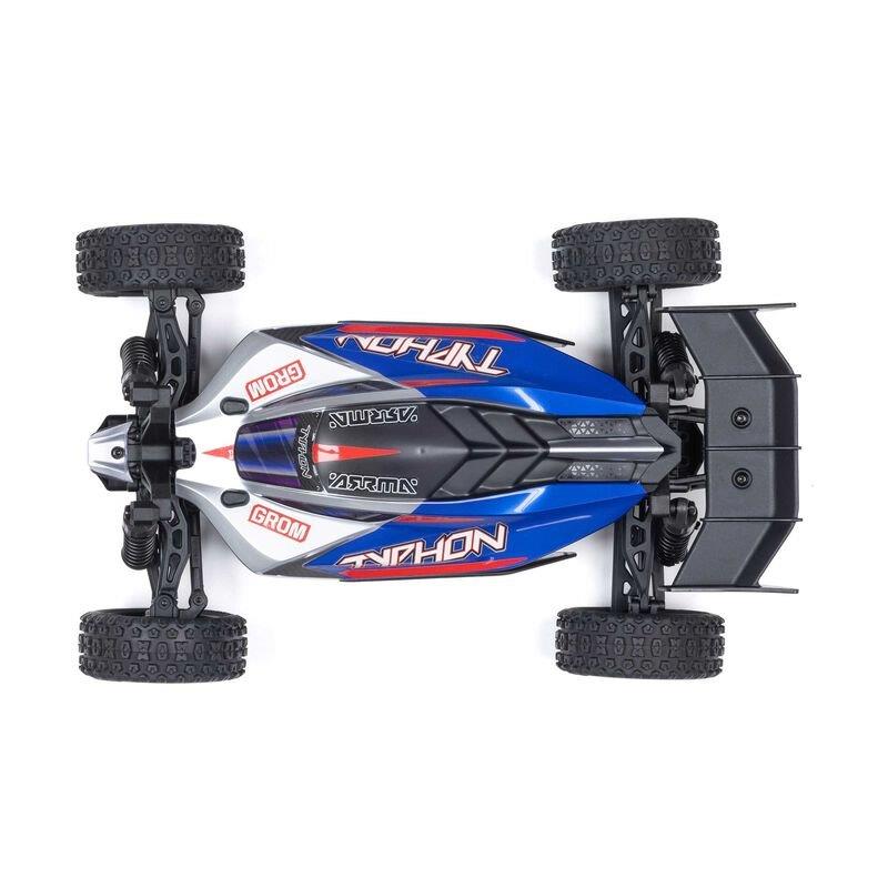 TYPHON GROM MEGA 380 Brushed 4X4 Small Buggy RTR, Battery & Charger, Blue/Silver - 13