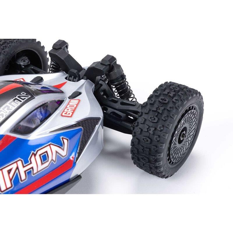TYPHON GROM MEGA 380 Brushed 4X4 Small Buggy RTR, Battery & Charger, Blue/Silver - 23
