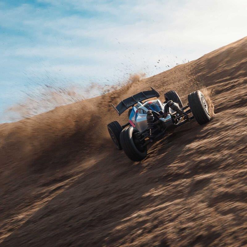 TYPHON GROM MEGA 380 Brushed 4X4 Small Buggy RTR, Battery & Charger, Blue/Silver - 33